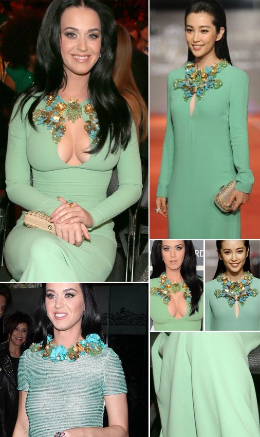 Katy Perry robe verte, fév 2013 Katy Perry robe verte