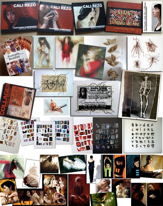 Livres, tirages, dessins, bricolages et autres, dans la boutique de Cali Rezo !