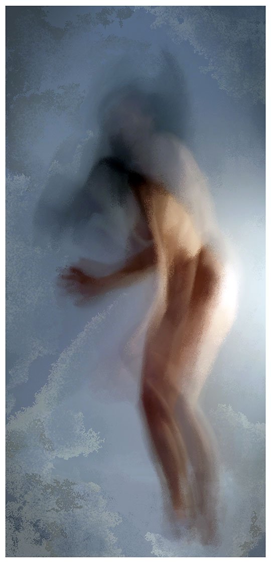 FC77 bleu - Peinture numérique - 50x100 cm - Autoportrait