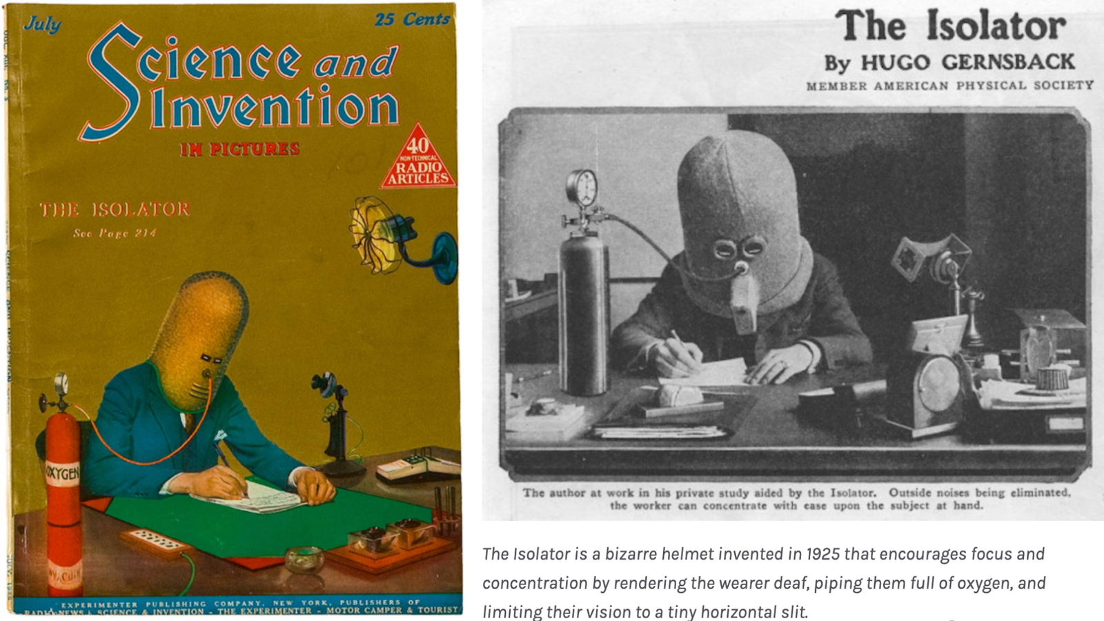 Isolator, une invention de 1925 pour s'isoler du monde de façon littérale