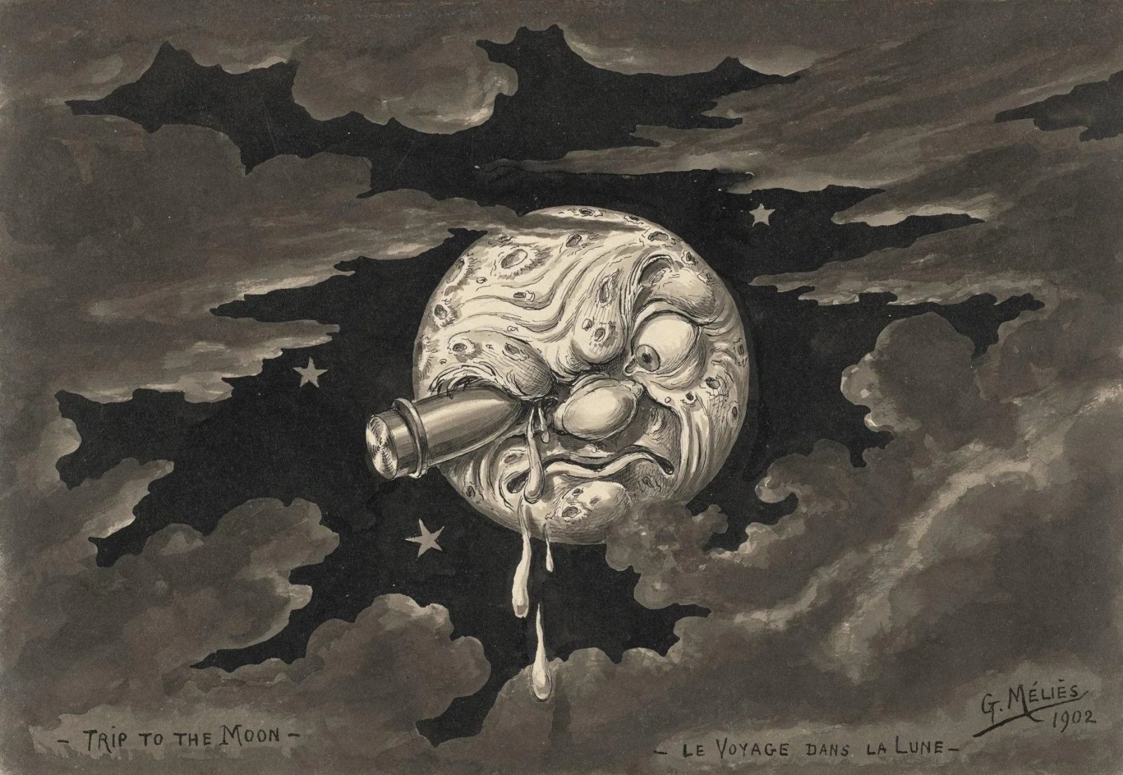 Méliès, dessin de la lune