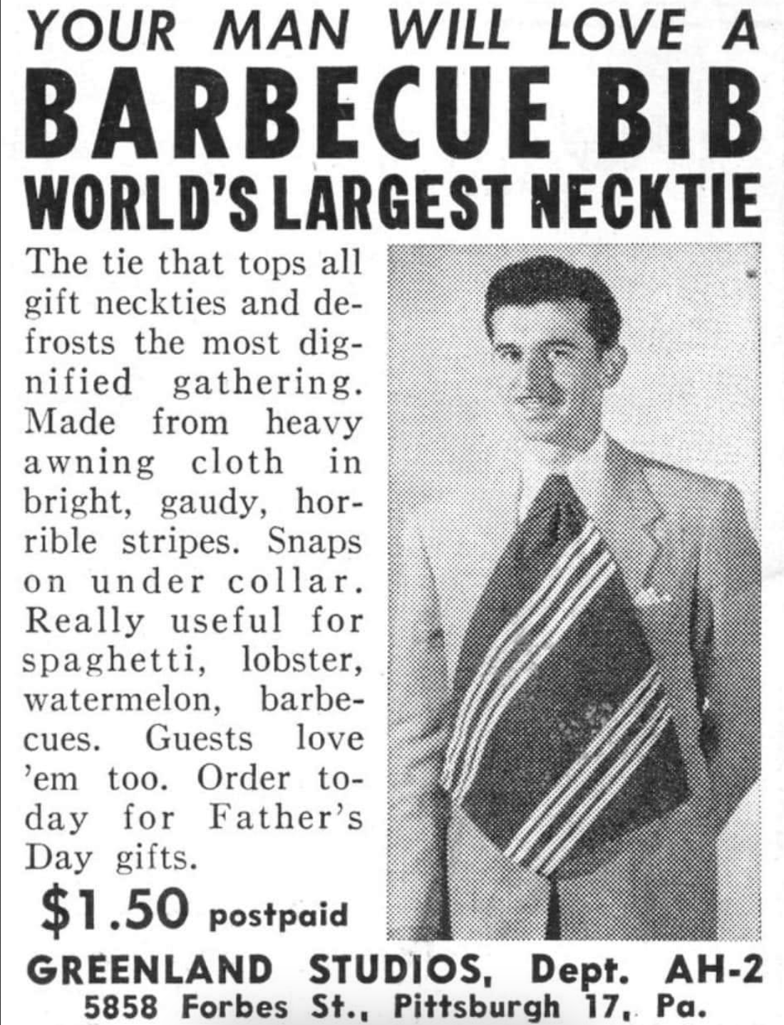 Publicité vintage pour cravate
