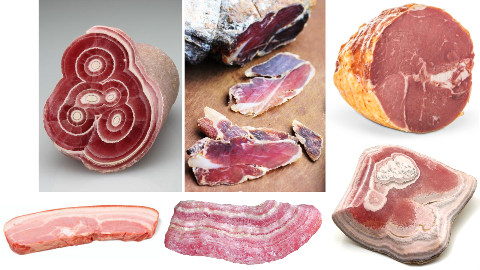 roches ressemblant à du jambon