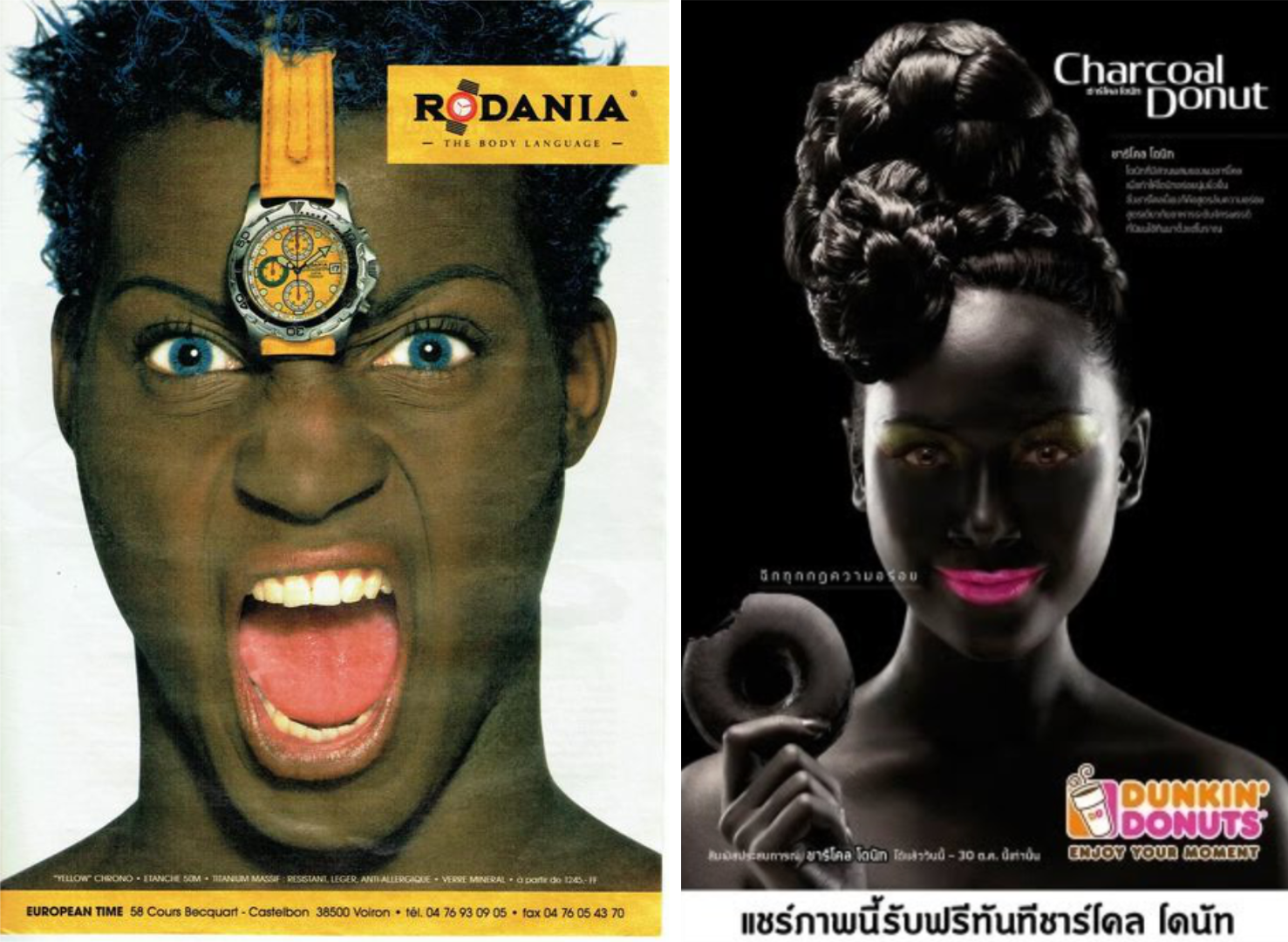 visages un peu maquillés trop sombres