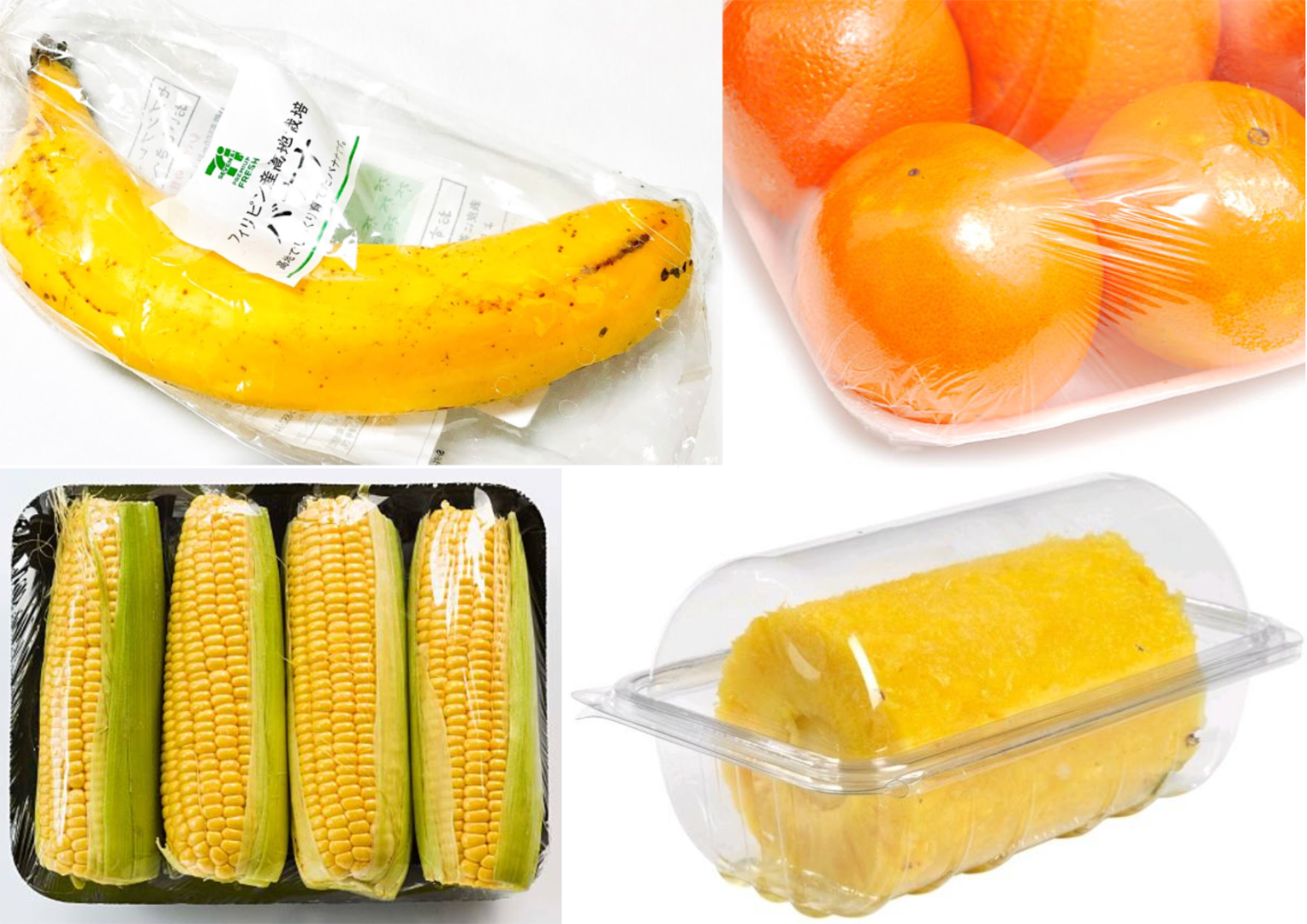 fruits emballés dans du plastique