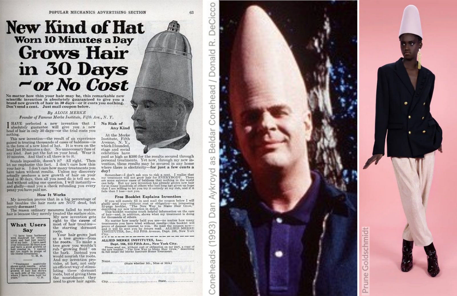 crâne déformé, chapeau