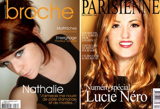 fausses couvertures de magazine - Nathalie & Lucie, dec 2008