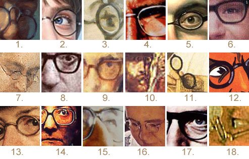 jeu - extraits peintures, affiches cinéma - lunettes, jan 2009