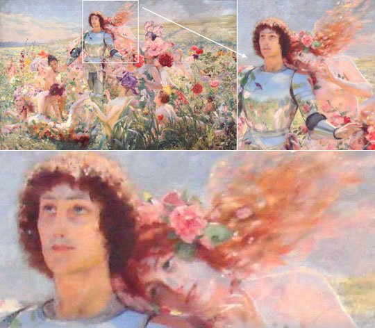 Tableau Le Chevalier aux Fleurs, 1894 de Georges Rochegrosse - Orsay, mai 2010