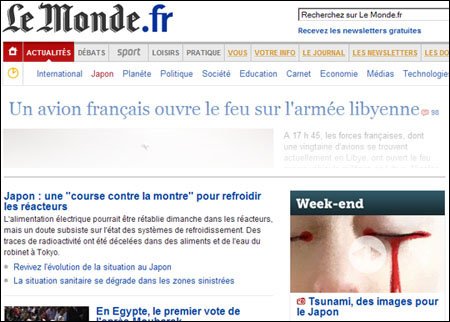 Journal Le Monde - Tsunami Japon 2011